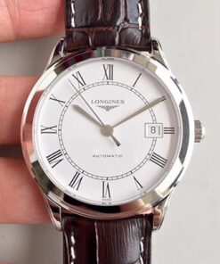 Longines Record L2.820.4.11.2 White Dial Replica Watch - UK Replica