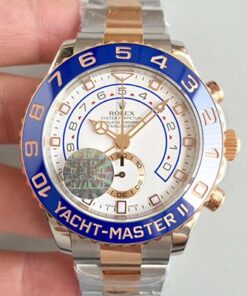 Rolex Yacht-Master II 116681 JF Factory Rose Gold White Dial Replica Watch - UK Replica