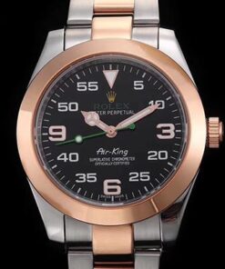 Rolex Air-King 116900 Rose Gold JF Factory Black Dial Replica Watch - UK Replica