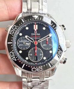 Omega Seamaster Diver 300M Co-Axial Chronograph 44MM 212.30.44.50.01.001 V2 Black Dial Replica Watch - UK Replica