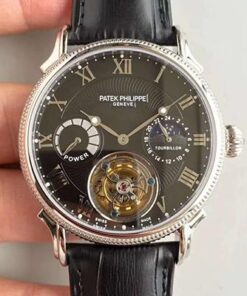 Patek Philippe Tourbillon Moonphase Black Dial Replica Watch - UK Replica