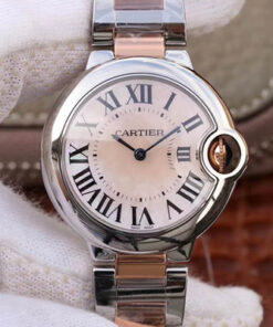 Ballon Bleu De Cartier Ladies 33MM W69201 V6 Factory Pink Dial Replica Watch - UK Replica