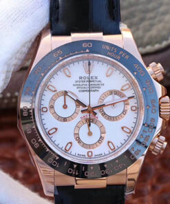 Rolex Daytona Cosmograph 116515LN Noob Factory Rose Gold Case White Dial Replica Watch - UK Replica