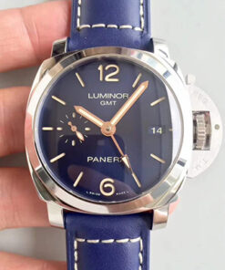 Panerai Luminor 1950 3 Days GMT Acciaio PAM688 VS Factory V2 Blue Dial Replica Watch - UK Replica