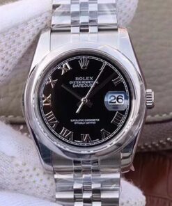 Rolex Datejust 116234 36mm AR Factory Black Dial Rome Time Scale Replica Watch - UK Replica