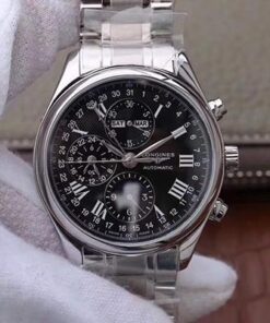 Longines Conquest Classic Chronograph Moonphase Black Dial Replica Watch - UK Replica