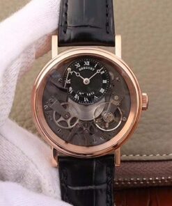 Breguet Tradition 7027 7027BR/R9/9V6 Rose Gold Grey Skeleton Dial Replica Watch - UK Replica