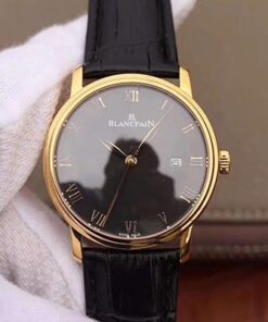 Blancpain Villeret Ultraplate 6651-1127-55B ZF Factory Black Dial Replica Watch - UK Replica