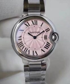 Ballon Bleu De Cartier Pink Dial 33mm V6 Factory Replica Watch - UK Replica