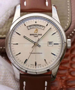 Breitling Transocean Day & Date A4531012/G751/437X/A20BA.1 V7 Silver Dial Replica Watch - UK Replica