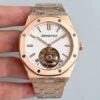 Audemars Piguet Royal Oak Rose Gold Tourbillon Extra Thin 26522 R8 Factory White Dial Replica Watch - UK Replica