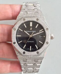 Audemars Piguet Royal Oak Frosted Gold 37MM 15454 OM Factory Black Dial Replica Watch - UK Replica