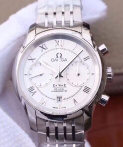 Omega De Ville Co-Axial Chronograph 42MM 431.10.42.51.02.001 OM Factory White Dial Replica Watch - UK Replica