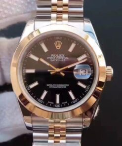 Rolex Datejust 41 126303 Gold Wrapped Black Dial Replica Watch - UK Replica