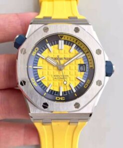 Audemars Piguet Royal Oak Offshore Diver 15710ST.OO.A051CA.01 JF Factory V3 Yellow Dial Replica Watch - UK Replica
