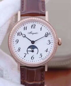 Breguet Classique Moonphase 9088BR/29/964/DD0D White Dial Replica Watch - UK Replica