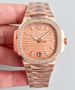 Patek Philippe Ladies Nautilus 7118/1200R PF Factory Rose Gold Dial Replica Watch - UK Replica