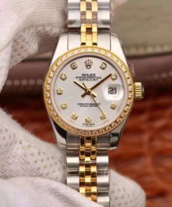 Rolex Lady Datejust 18K Yellow Gold 28MM Silver Dial Replica Watch - UK Replica