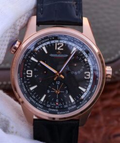 Jaeger-LeCoultre Polaris Geographic Rose Gold 904847J 42MM TWA Factory Black Dial Replica Watch - UK Replica