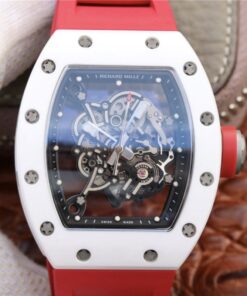 Richard Mille RM055 Red Strap KV Factory Skeleton Dial Replica Watch - UK Replica