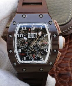 Richard Mille Chronograph RM011 KV Factory Brown Crystal Dial Replica Watch - UK Replica