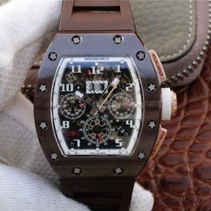 Richard Mille Chronograph RM011 KV Factory Brown Crystal Dial Replica Watch - UK Replica