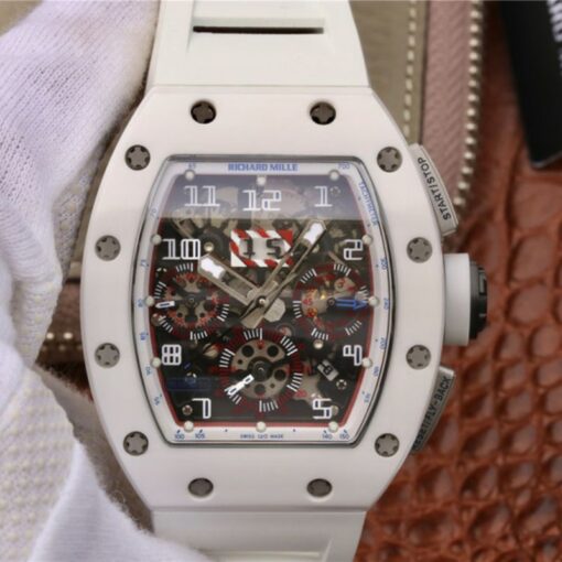 Richard Mille RM011 Chronograph KV Factory White Hollow Dial Replica Watch - UK Replica