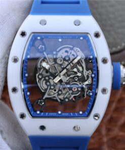 Richard Mille RM055 KV Factory White Ceramic Blue Hollow Dial Replica Watch - UK Replica
