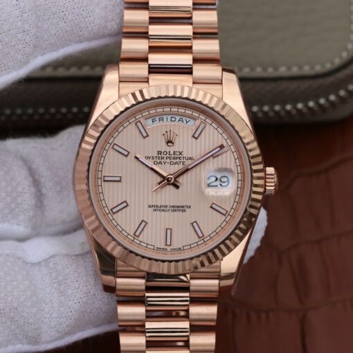 Rolex Day-Date II 228235 40mm EW Factory Rosegold Dial Replica Watch - UK Replica