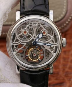 Franck Muller Giga Tourbillon 7048 T G SQT BR Silver Skeleton Dial Replica Watch - UK Replica