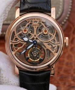 Franck Muller Giga Tourbillon 18K Rose Gold Skeleton Dial Replica Watch - UK Replica