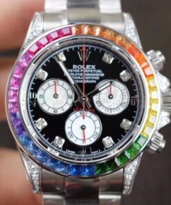 Rolex Daytona Cosmograph Rainbow 116595RBOW BL Factory Black Dial Replica Watch - UK Replica