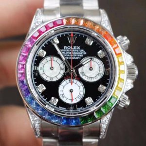 Rolex Daytona Cosmograph Rainbow 116595RBOW BL Factory Black Dial Replica Watch - UK Replica