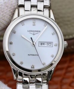 Longines Flagship Double Calendar L4.899.4.12.602 GK Factory White Dial Replica Watch - UK Replica