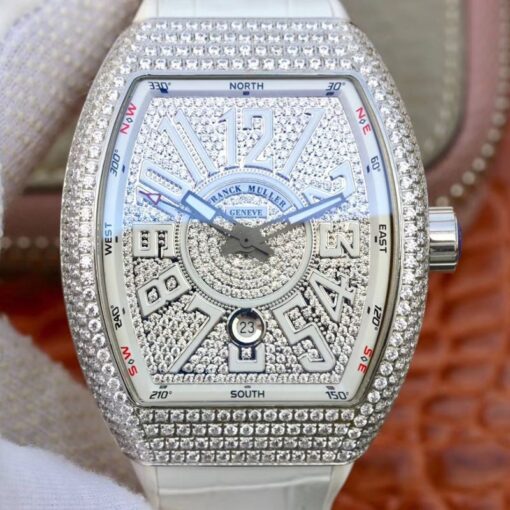 Franck Muller Vanguard V45.SC.DT.D.NBR.CD.5N.NR Diamond Dial Replica Watch - UK Replica