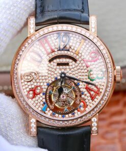 Franck Muller Round Color Dreams Tourbillon 18K Rose Gold Diamond Dial Replica Watch - UK Replica