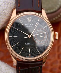Rolex Celini Date 18K Rose Gold 50515 MKS Factory Black Dial Replica Watch - UK Replica