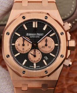 Audemars Piguet Royal Oak Chronograph 18K Rose Gold 26331OR.OO.1220OR OM Factory Black Dial Replica Watch - UK Replica