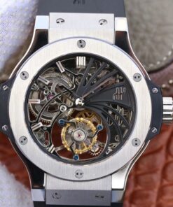 Hublot Big Bang Hollow Tourbillon Stainless Steel Case Skeleton Dial Replica Watch - UK Replica