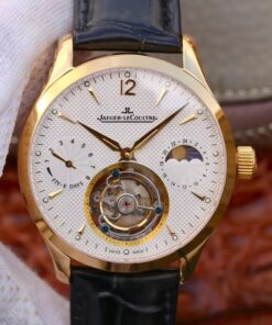 Jaeger-LeCoultre Master Grande Tourbillon 18K Yellow Gold White Dial Replica Watch - UK Replica