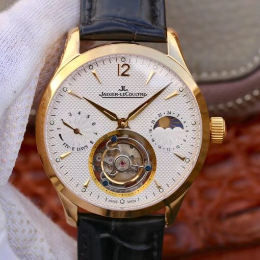 Jaeger-LeCoultre Master Grande Tourbillon 18K Yellow Gold White Dial Replica Watch - UK Replica