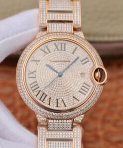 Ballon Bleu De Cartier W69006Z2 42mm TW Factory Rose Gold Diamonds Dial Replica Watch - UK Replica