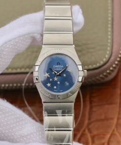 Omega Constellation Quartz Ladies 27mm TW Factory Blue Dial Replica Watch - UK Replica
