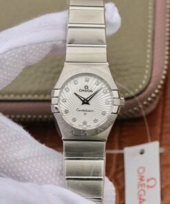 Omega Constellation Ladies 27mm 123.10.27.60.55.001 TW Factory White Textured Dial Replica Watch - UK Replica