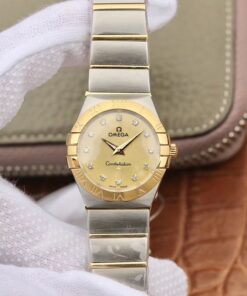 Omega Constellation Ladies 27mm TW Factory Gold Dial Replica Watch - UK Replica