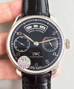 IWC Portugieser Annual Calendar IW503502 YL Factory Black Dial Replica Watch - UK Replica