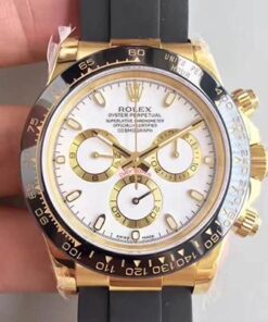 Rolex Daytona Cosmograph 116518LN Yellow Gold AR Factory White Dial Replica Watch - UK Replica