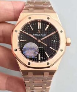 Audemars Piguet Royal Oak Rose Gold 15450 JF Factory V5 Black Dial Replica Watch - UK Replica