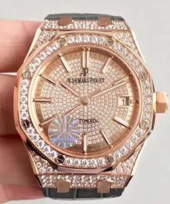 Royal Oak 15450 Rose Gold Diamond JF Factory Replica Audemars Piguet Royal Oak Watch