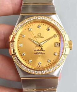 Omega Constellation 123.55.38.21.58.001 38MM 3S Factory Gold Dial Replica Watch - UK Replica